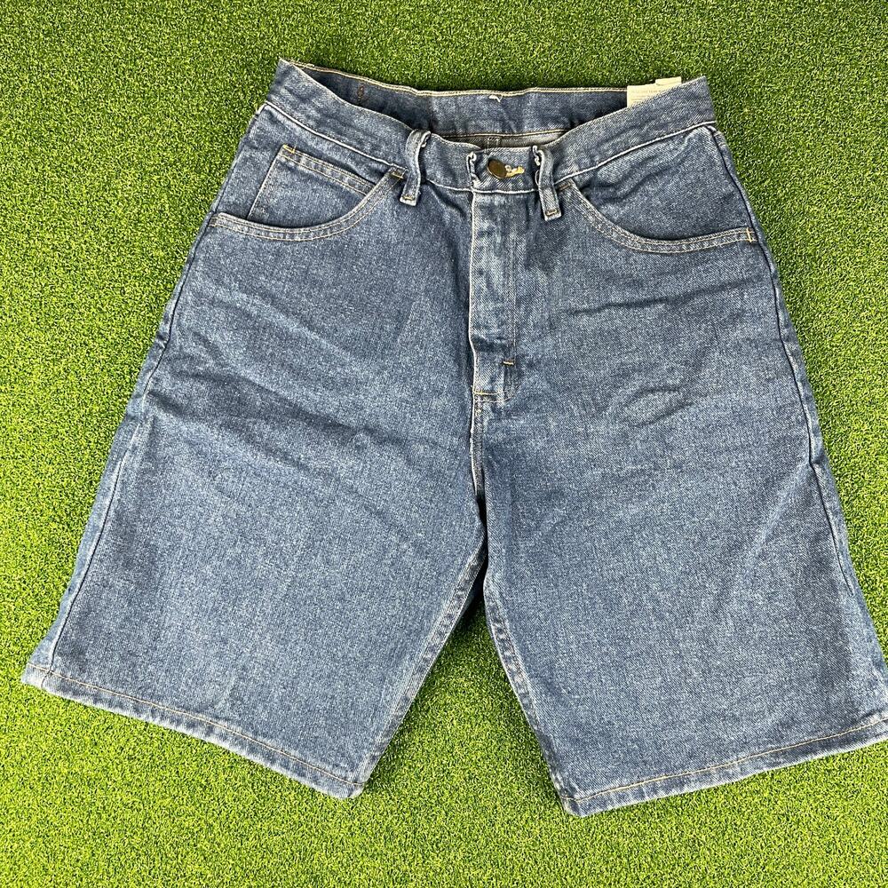 Wrangler NWT Mens Blue Dark Stone Denim Relaxed Fit 5-Pocket Jeans Shorts Sz 30